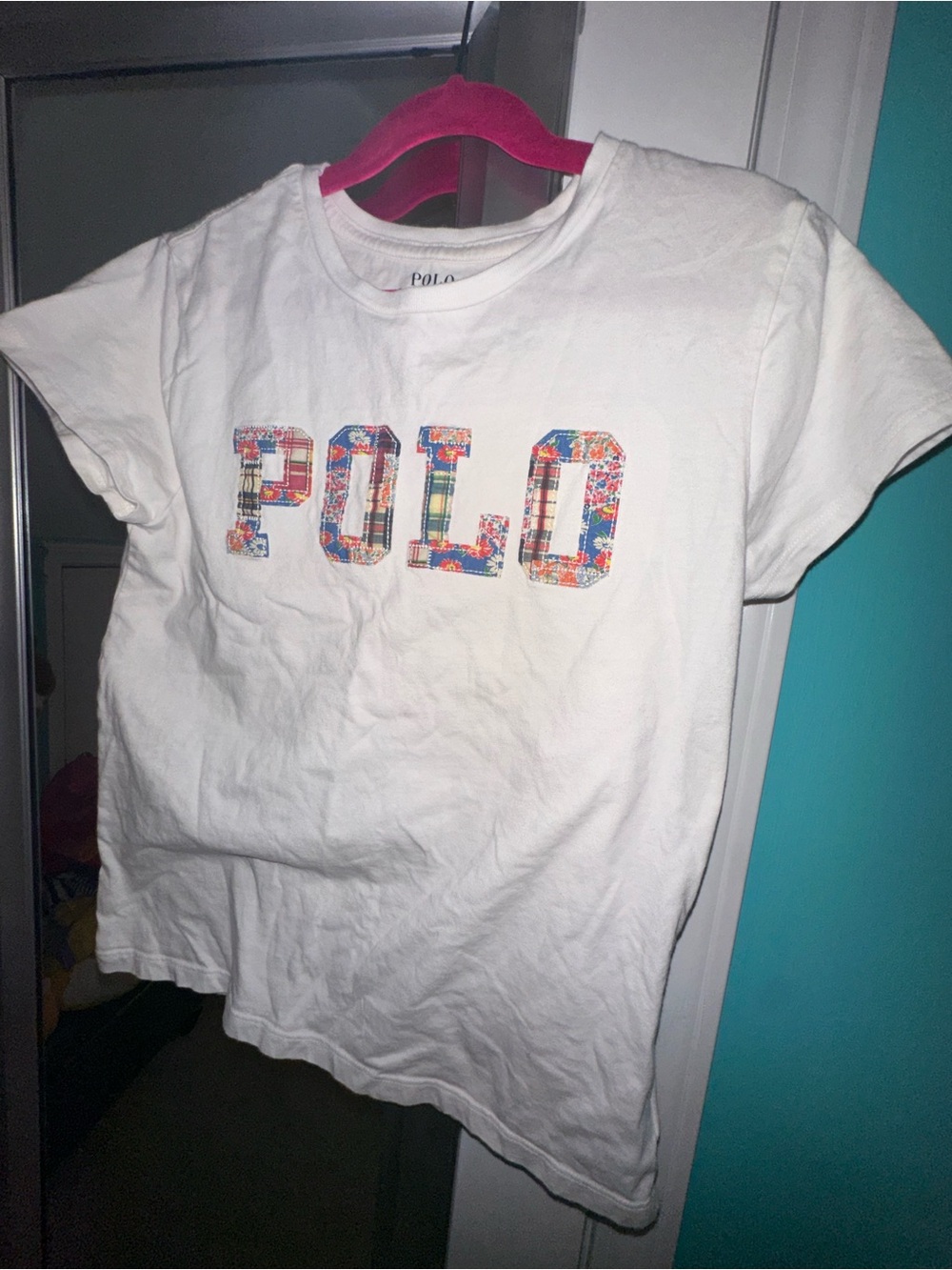 Polo by Ralph Lauren White Tee with Multicolor Floral POLO Logo